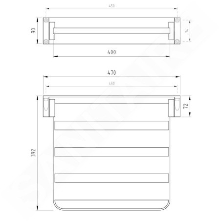 Reming Accessoires en inox - Abattant rabattable, inox brossé ALT2