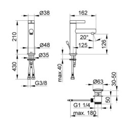 Keuco IXMO - Mitigeur de lavabo avec vidage, chrome 59501011001