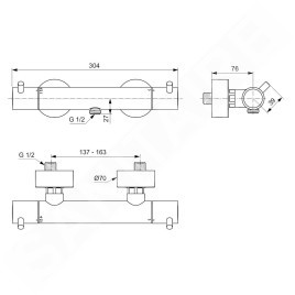 Ideal Standard CeraTherm - Mitigeur thermostatique de douche, acier A7587GN