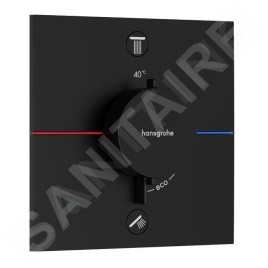 Hansgrohe ShowerSelect Comfort - Mitigeur thermostatique encastré, 2 sorties, noir mat 15572670