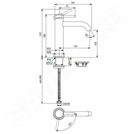Ideal Standard Ceraline Nuovo - Mitigeur de lavabo, BlueStart, noir soyeux BD760XG