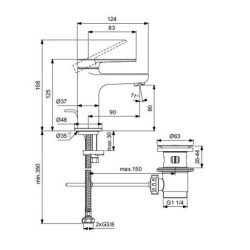 Ideal Standard Cerafine Nuovo - Mitigeur de lavabo avec vidage, chrome BD907AA