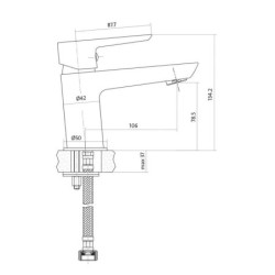 Cersanit Mille - Mitigeur de lavabo avec garniture de vidage, noir S951-048
