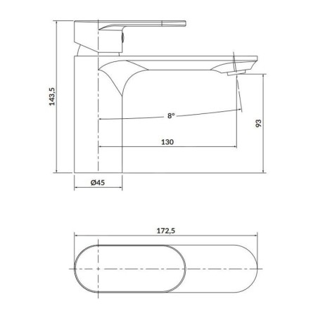 Cersanit Crea - Mitigeur de lavabo, noir S951-331