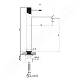 Cersanit Zen - Mitigeur de lavabo, gun metal S951-599