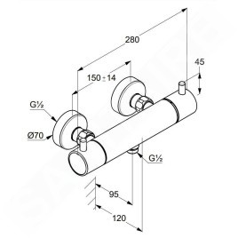 Kludi Bozz - Mitigeur thermostatique de douche, or brossé 35203N038