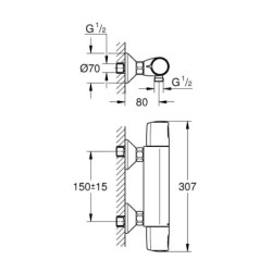 Grohe Precision Trend - Mitigeurs de douche thermostatique, chrome 34229002