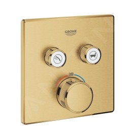 Grohe Grohtherm SmartControl - Mitigeur thermostatique encastré avec 2 soupapes, Cool Sunrise brossé 29124GN0
