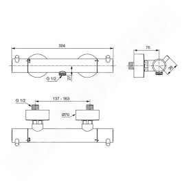 Ideal Standard CeraTherm - Mitigeur thermostatique de douche, chrome A7587AA