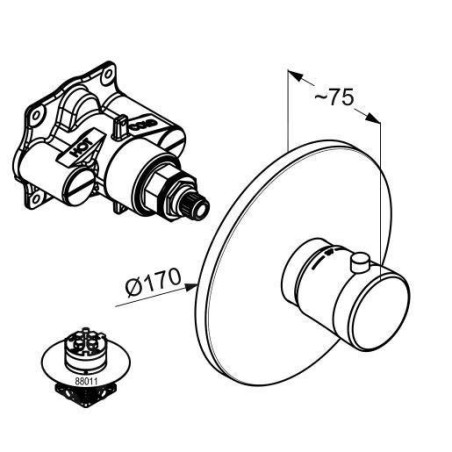 Kludi Balance - Mitigeur thermostatique encastré, chrome 527290575