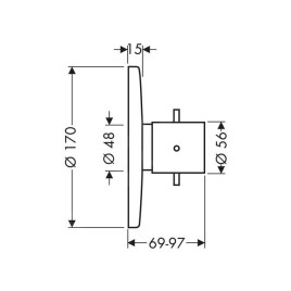 Axor Starck - Mitigeur thermostatique haut débit Highflow encastré, chrome 10715000