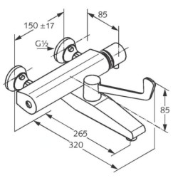 Kludi Medi Care - Mitigeur de lavabo thermostatique, chrome 350850564