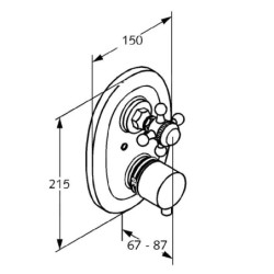 Kludi Adlon - Mitigeur de douche thermostatique encastré, doré 517204520