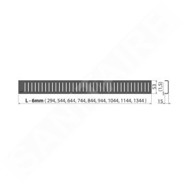 Alcadrain Grilles - Grille pour caniveau de douche linéaire 950 mm, noir mat PURE-950BLACK