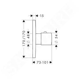 Axor Citterio M - Mitigeur thermostatique encastré, chrome 34715000
