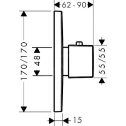 Axor Urquiola - Mitigeur thermostatique encastré haut débit, chrome 11731000