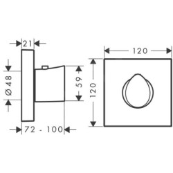 Axor Starck Organic - Mitigeur thermostatique encastré haut débit, chrome 12712000