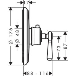 Axor Montreux - Mitigeur encastré, nickel brossé 16823820
