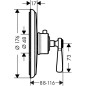 Axor Montreux - Mitigeur thermostatique encastré haut débit, chrome 16824000
