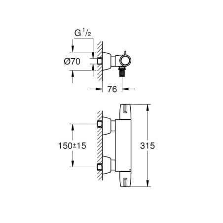 Grohe Grohtherm Special - Mitigeur médical thermostatique, chrome 34666000
