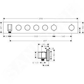 Axor ShowerSolutions - Mitigeur thermostatique de douche Select 600/90 pour 4 sorties, chrome 18357000