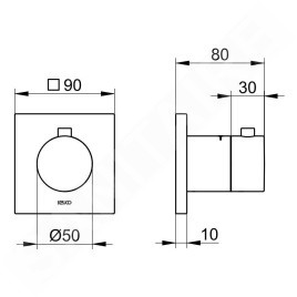 Keuco IXMO - Mitigeur thermostatique encastré, chrome noir 59553130002