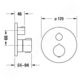 Duravit C.1 - Mitigeur thermostatique de douche encastré, noir mat C14200016046
