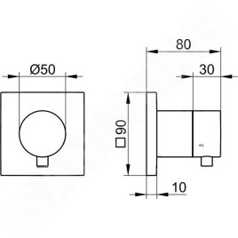 Keuco IXMO - Soupape encastrée pour 3 appareils, noir mat 59548371002