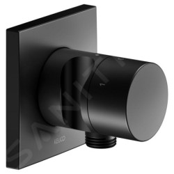 Keuco IXMO - Soupape encastrée pour 3 appareils, avec raccordement du flexible et support de douche, noir mat 59549370202
