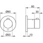 Keuco IXMO - Mitigeur thermostatique encastré, noir mat 59553370001