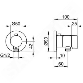 Keuco IXMO - Mitigeur thermostatique encastré, avec raccordement de douche, noir mat 59554370001
