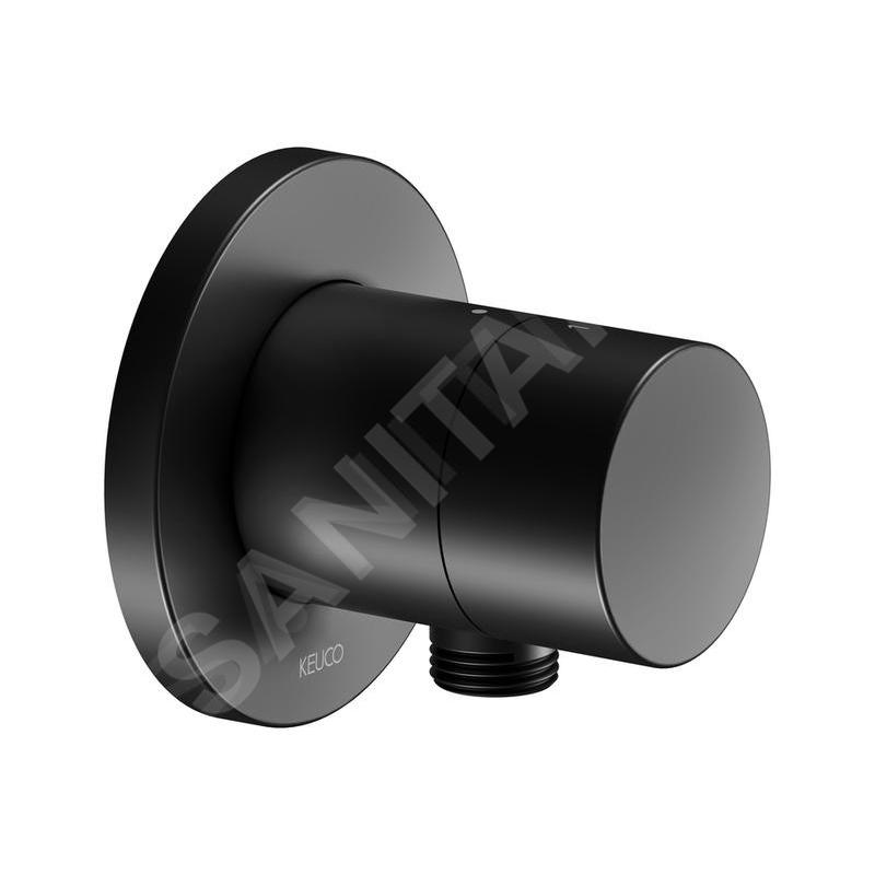 Keuco IXMO - Soupape encastrée pour 2 appareils, avec raccordement de douche, noir mat 59556370101