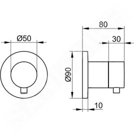 Keuco IXMO - Soupape encastrée pour 2 appareils, noir mat 59556371001
