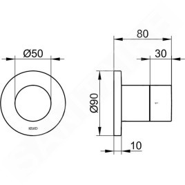 Keuco IXMO - Soupape encastrée pour 2 appareils, noir mat 59557370001