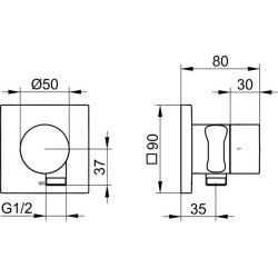 Keuco IXMO - Soupape encastrée pour 2 appareils, avec raccordement du flexible et support de douche, noir mat 59557370202