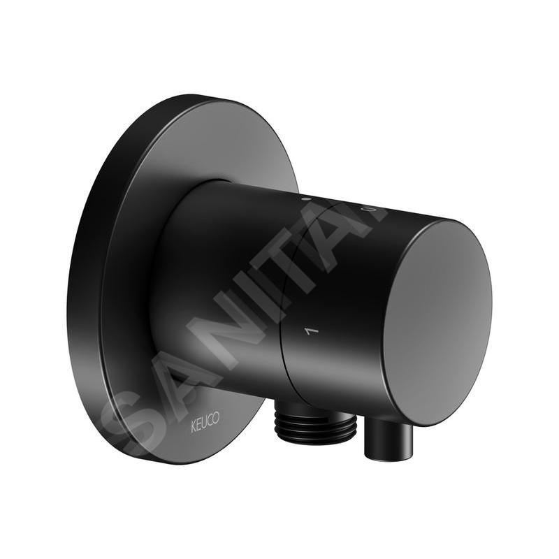 Keuco IXMO - Soupape encastrée pour 2 appareils, avec raccordement de douche, noir mat 59557371101