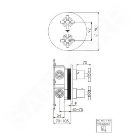 Steinberg 250 - Mitigeur thermostatique encastré 2 sorties, or rose 250 4133 3 RG