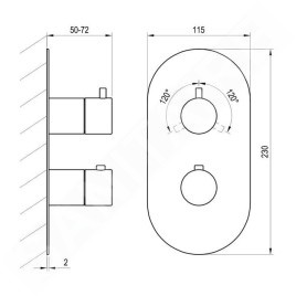 Ravak Espirit - Mitigeur thermostatique pour 3 appareils, encastré, chromé X070209