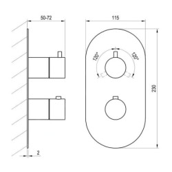 Ravak Espirit - Mitigeur thermostatique pour 3 appareils, encastré, blanc mat X070252