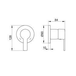Keuco Plan blue - Vanne encastrée, chrome 53951010001