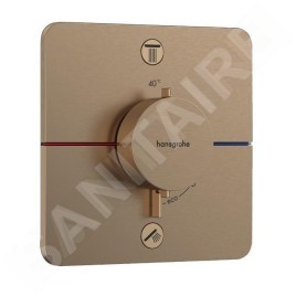 Hansgrohe ShowerSelect Comfort - Mitigeur thermostatique encastré, 2 sorties, bronze brossé 15583140