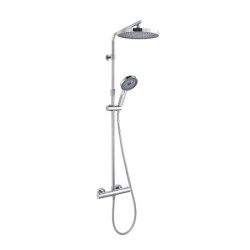 kielle Oudee - Set de douche avec thermostat, 260 mm, 3 jets, chrome 20602010