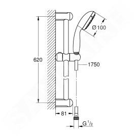 Grohe Tempesta New - Colonne de douche, 1 jet, chrome 27924001