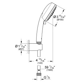 Grohe Tempesta Cosmopolitan - Colonne de douche, 3 jets, chrome 27588002