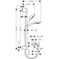 Hansgrohe Croma Select S - Set de douche Vario avec thermostat, 3 jets, barre de douche 650 mm, blanc/ chrome 27013400