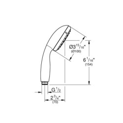 Grohe Tempesta New - Douchette, 1 jet, chrome 27923001