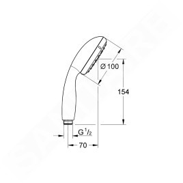 Grohe Tempesta New - Douchette, 2 jets, chrome 27597001