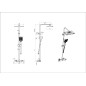 kielle Vega - Set de douche avec thermostat, 300 x 200 mm, 3 jets, noir mat 20618004