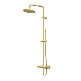 Steinberg 340 - Set de douche avec thermostat, diamètre 22 cm, or brossé 340 2721 BG
