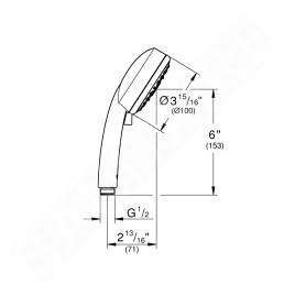 Grohe Tempesta Cosmopolitan - Douchette, 4 jets, chrome 27575002